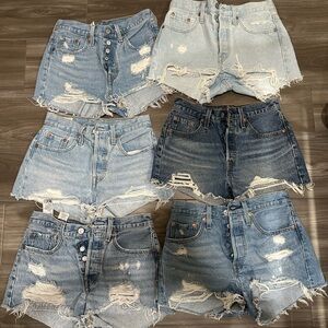 Levi's Women's Jean Shorts - Light and Dark Blue